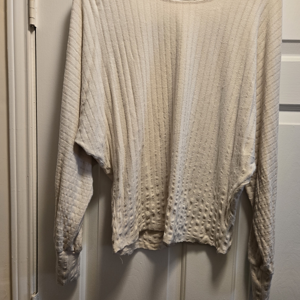 Buckle Cream Textured Women's Blouse